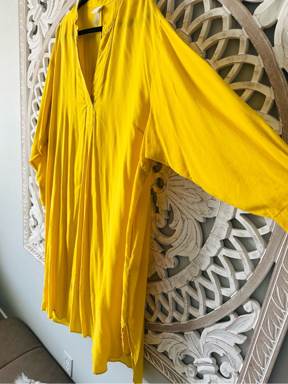 H&M Bright Yellow V-Neck Dolman Tunic